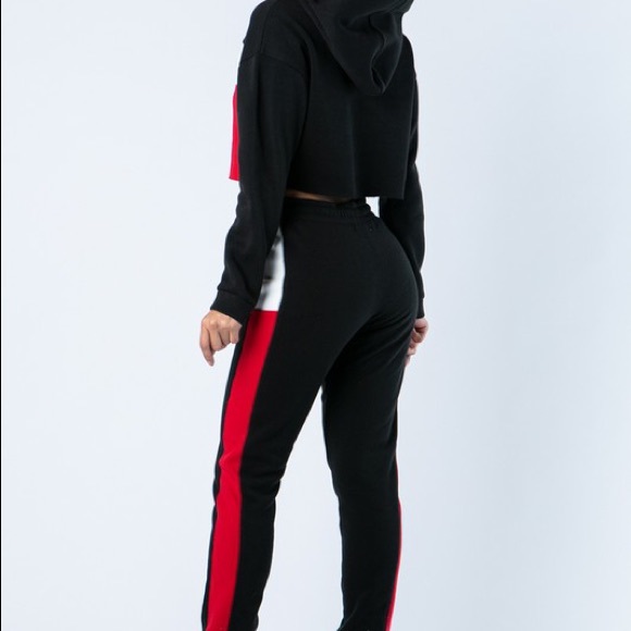 Black Fleece Colorblock Jogger Set - Picture 7 of 8